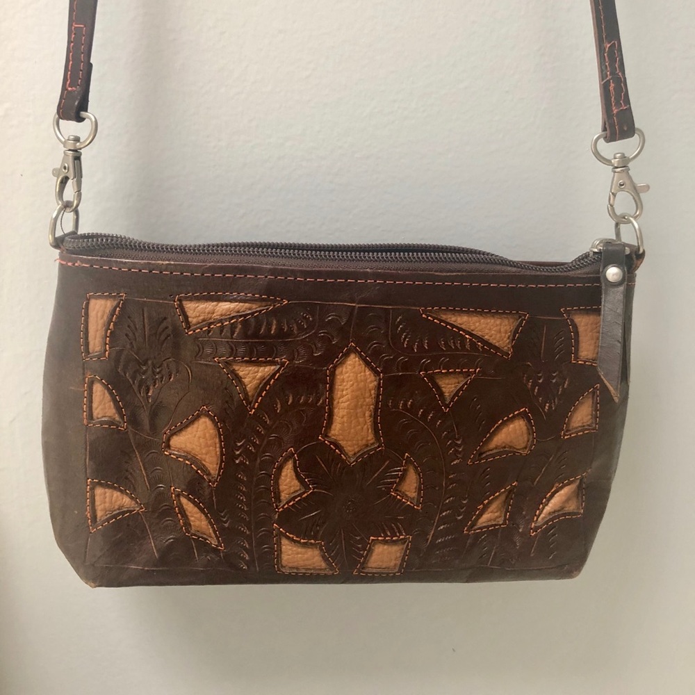 Leaders in Leather Hand Tooled Crossbody